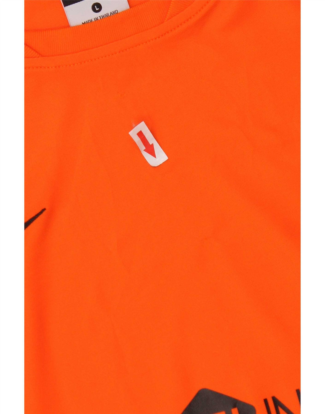 T-shirt grafica Nike da donna, top grande, in poliestere arancione