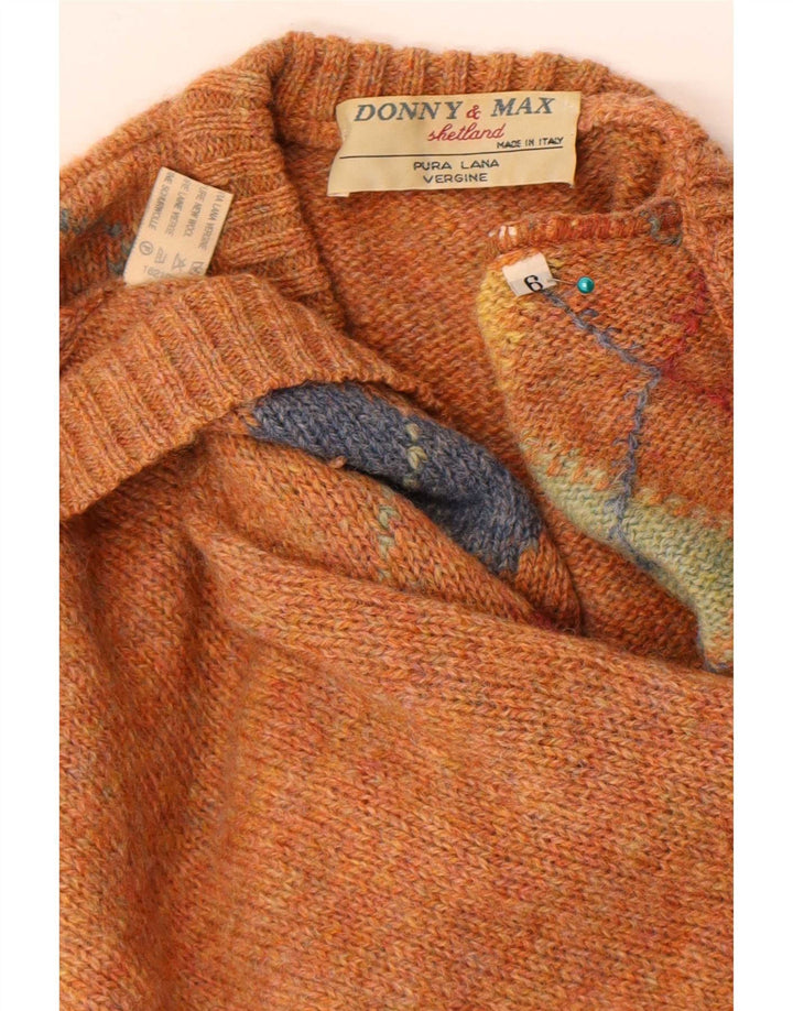 Donny & Max Maglione da uomo con scollo a V XL Marrone Argyle/Diamond Lana vergine