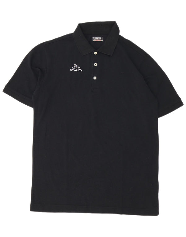 Polo grafica da uomo Kappa grande in cotone nero