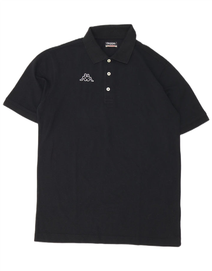 Polo grafica da uomo Kappa grande in cotone nero