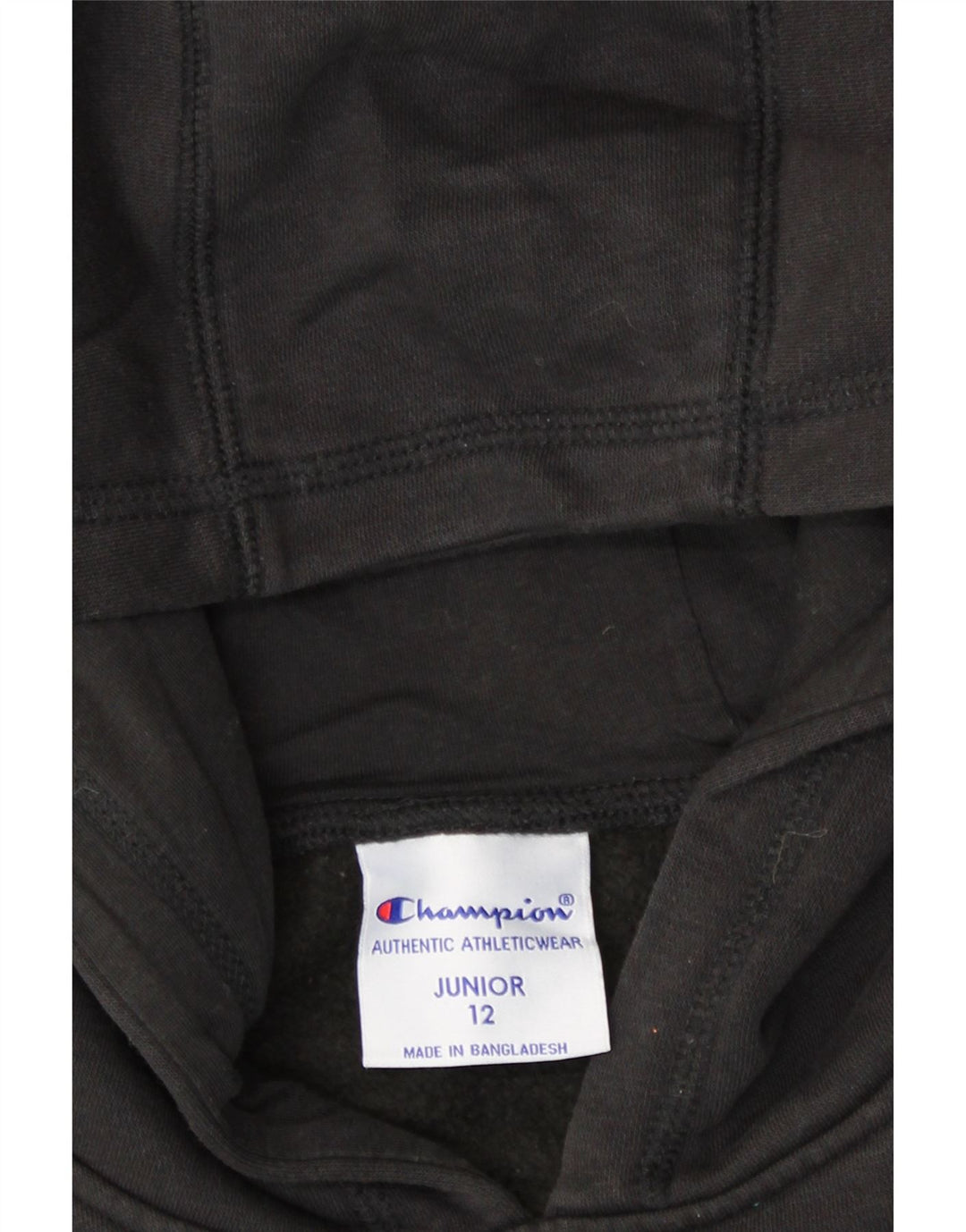 CHAMPION Boys Graphic Hoodie Jumper 11-12 Years Black Vintage Champion and Second-Hand Champion from Messina Hembry 