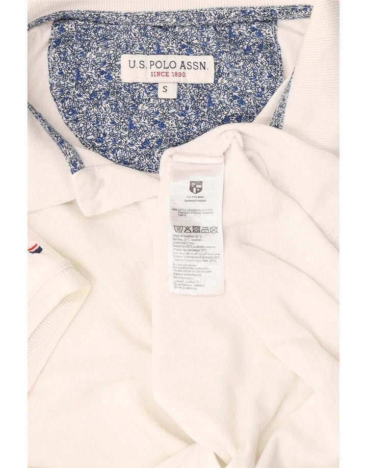 Polo Assn. Camicia da uomo piccola in cotone bianco