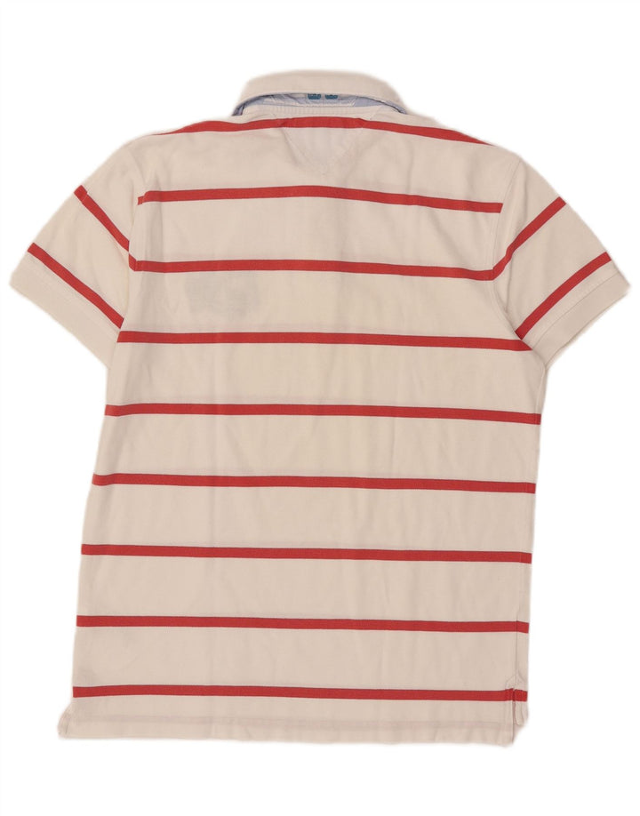Polo da uomo Tommy Hilfiger in cotone a righe bianche medie
