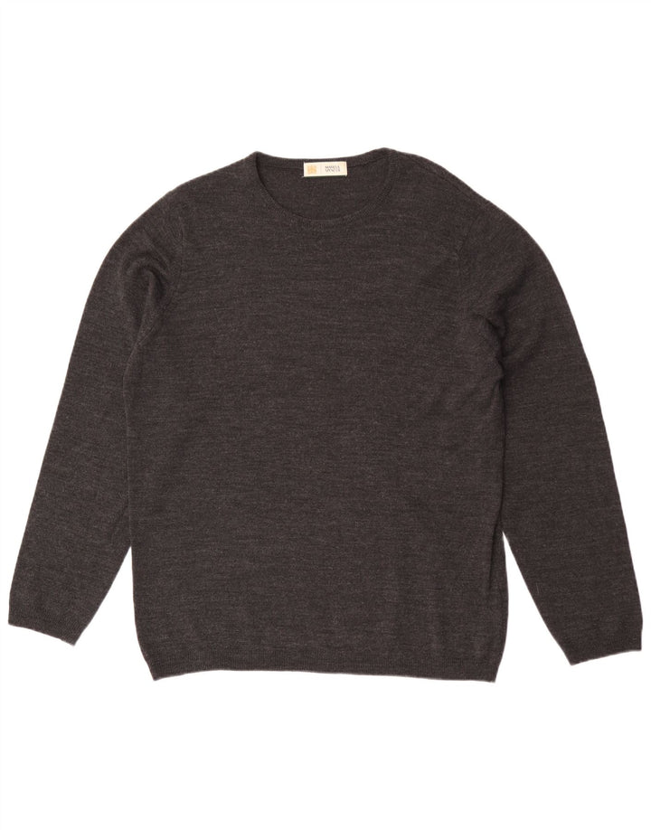 Maglione maglione girocollo da uomo Marks & Spencer grigio medio in acrilico