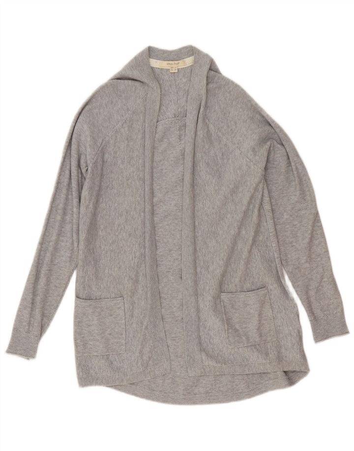 Maglione cardigan aperto da donna White Stuff UK 10 piccolo cotone grigio