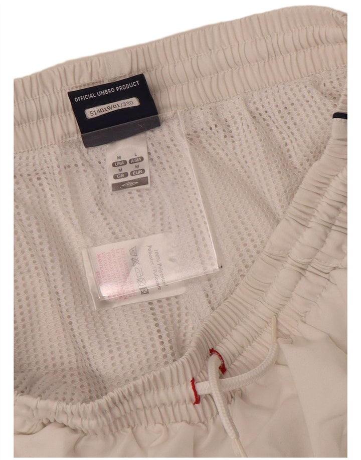 Pantaloncini da bagno grafici da uomo Umbro in poliestere bianco medio