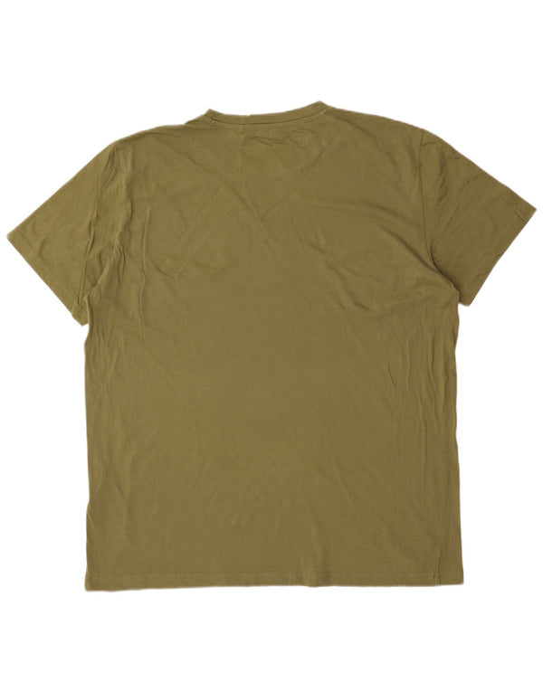 MUSTANG Mens Graphic T-Shirt Top 2XL Khaki Cotton