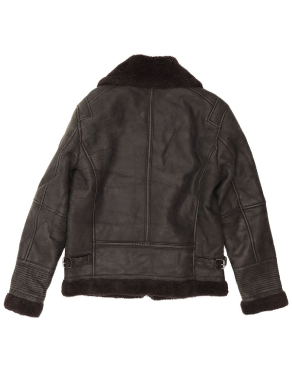Giacca in shearling da uomo Zara UK 38 media nera