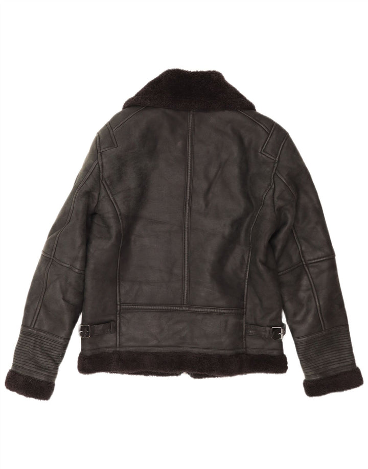 Giacca in shearling da uomo Zara UK 38 media nera