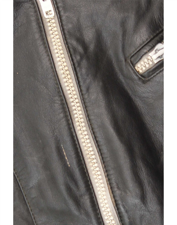 Giacca da pilota in pelle da uomo IXS EU 50 Medium Black Colourblock
