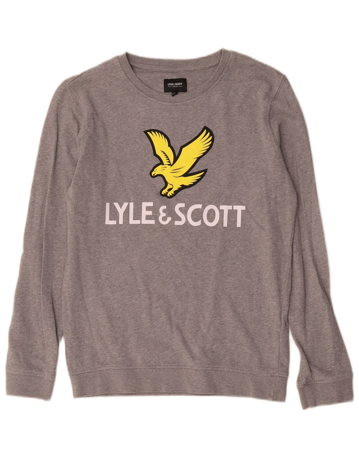 Felpa grafica da ragazzo Lyle & Scott, 12-13 anni, grigio chiazzato
