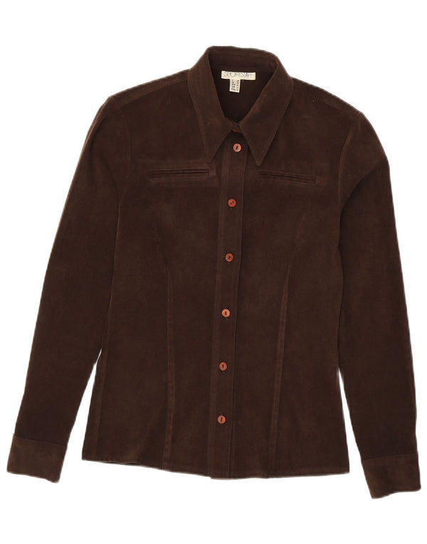 Camicia in velluto da donna Sportstaff UK 14 Poliestere marrone medio