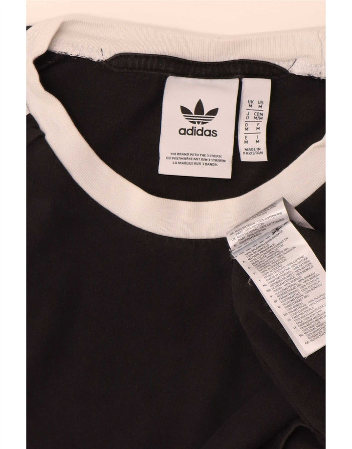 T-shirt Adidas da uomo Top media in cotone nero