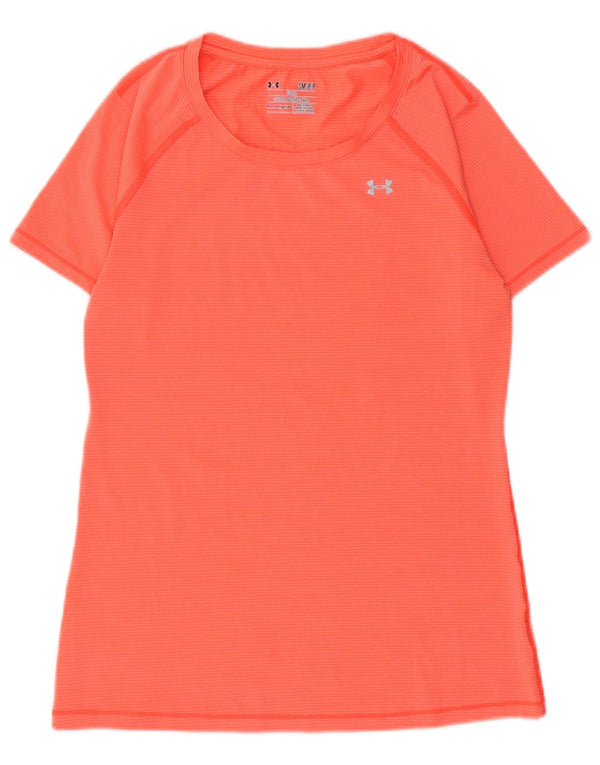 Maglietta Under Armour da donna Heat Gear Top UK 10 Small Arancione Poliestere