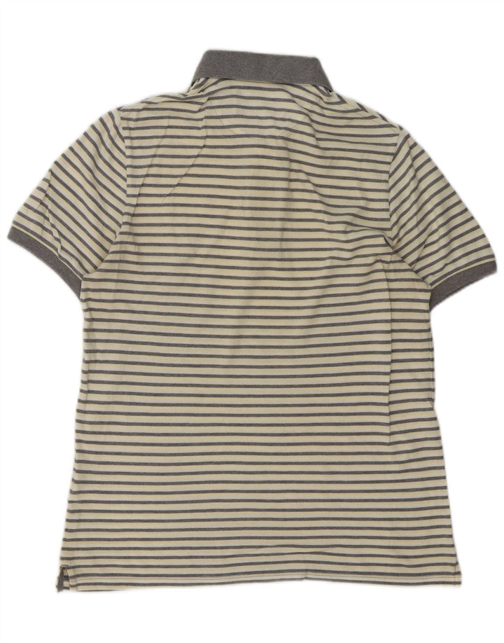 Polo da uomo Lyle & Scott in cotone a righe bianco sporco medio