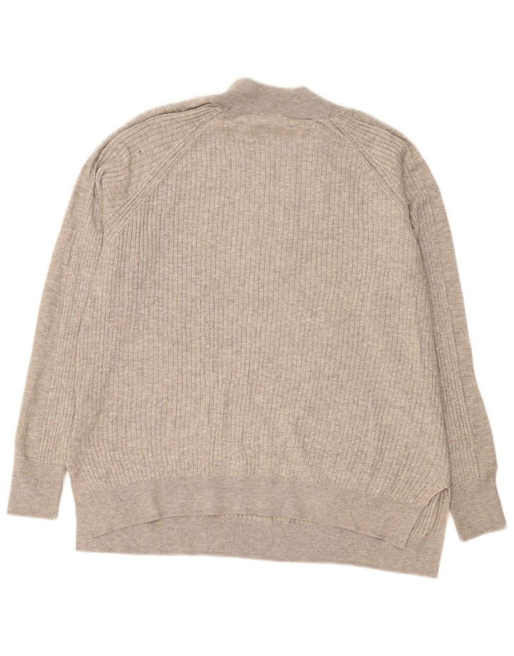 Maglione da uomo Marks & Spencer con zip e collo in viscosa grigio medio