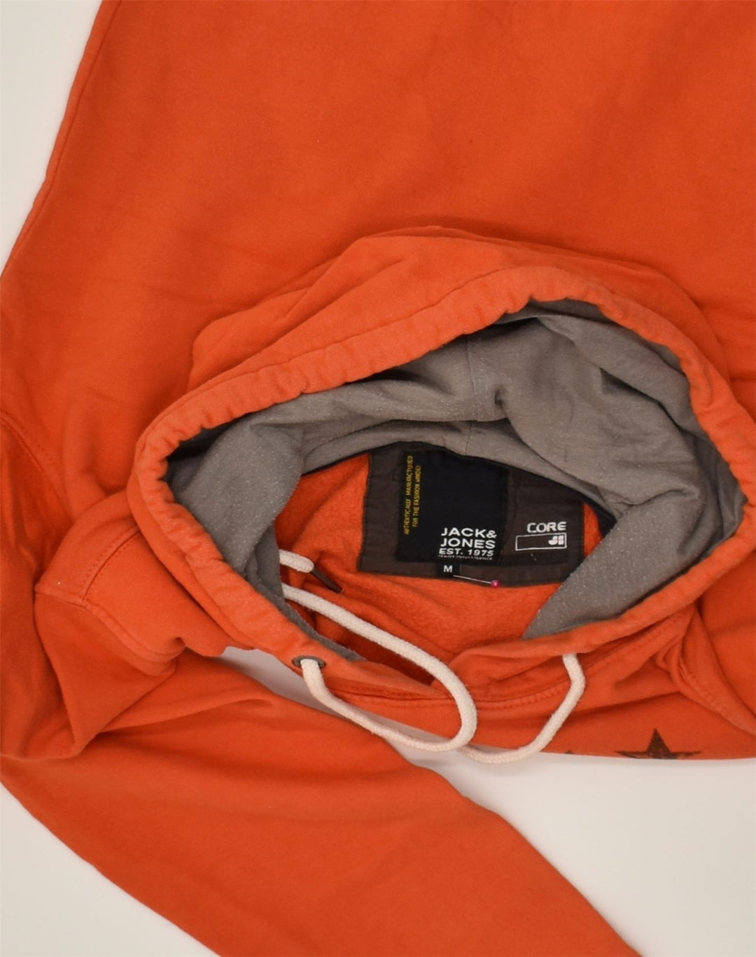 JACK & JONES Mens Core Graphic Hoodie Jumper Medium Red Cotton | Vintage Jack & Jones | Thrift | Second-Hand Jack & Jones | Used Clothing | Messina Hembry 