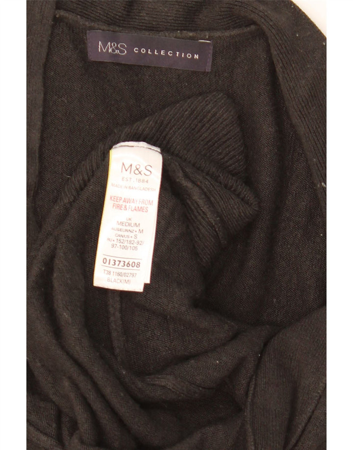 Maglione cardigan aperto da donna Marks & Spencer UK 14 acrilico nero medio