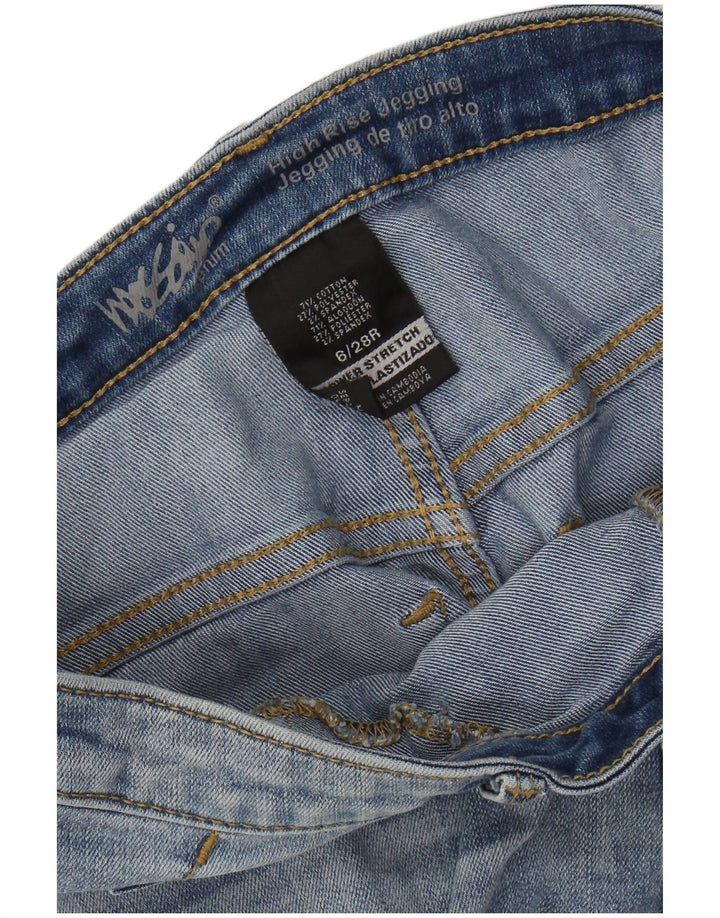 Jeans Jeggings MOSSIMO da donna a vita alta effetto invecchiato US 6 medio W28 L28 blu