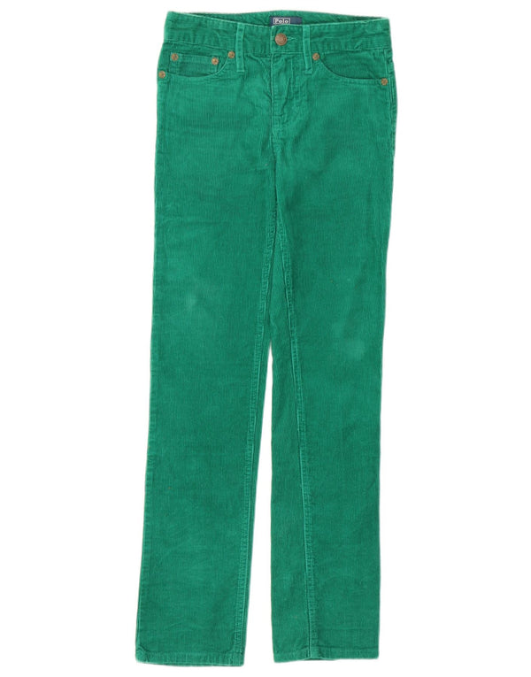 Pantaloni slim in velluto a coste da donna Polo Ralph Lauren UK 8 Small W26 L28 Verde