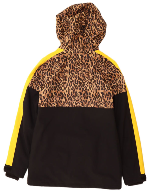 Cappotto giacca a vento con cappuccio da donna DC UK 10 piccola stampa animalier multicolore