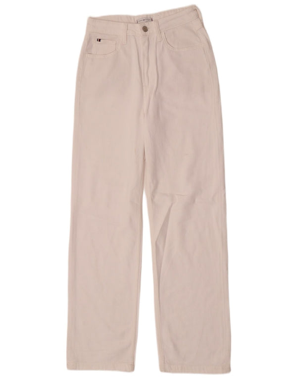 Jeans dritti da donna Tommy Hilfiger W27 L30 cotone bianco