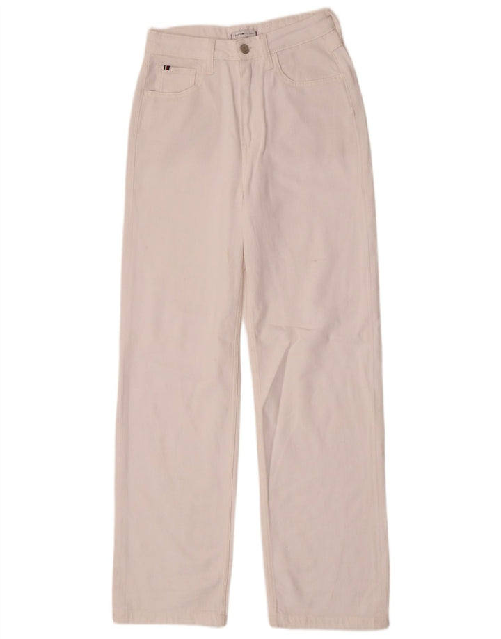 Jeans dritti da donna Tommy Hilfiger W27 L30 cotone bianco