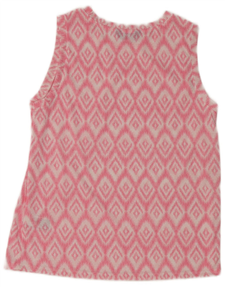 Camicetta senza maniche da donna Marks & Spencer UK 8 Small Poliestere Ikat rosa