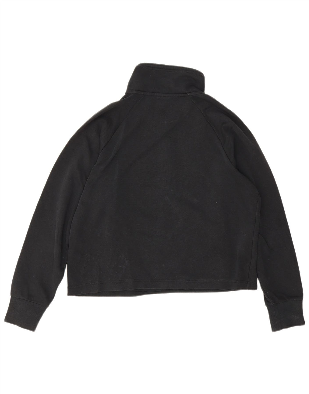 Felpa Nike da donna oversize con collo corto e zip, maglione UK 10 piccola nera