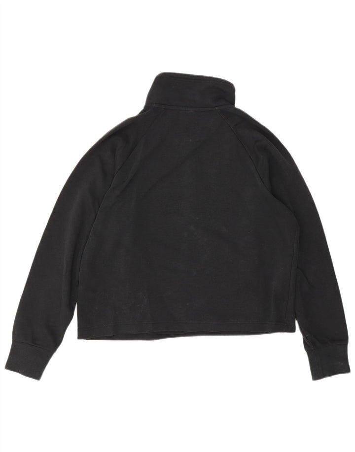Felpa Nike da donna oversize con collo corto e zip, maglione UK 10 piccola nera