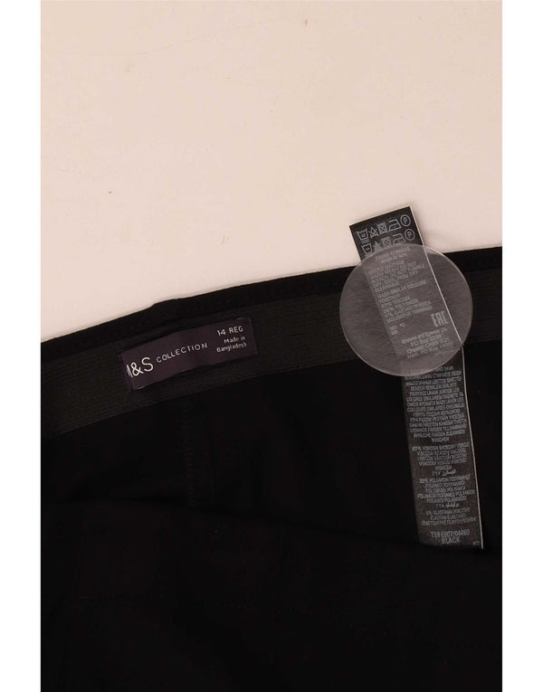 Pantaloni casual dritti da donna Marks & Spencer UK 14 Large W32 L29 Neri