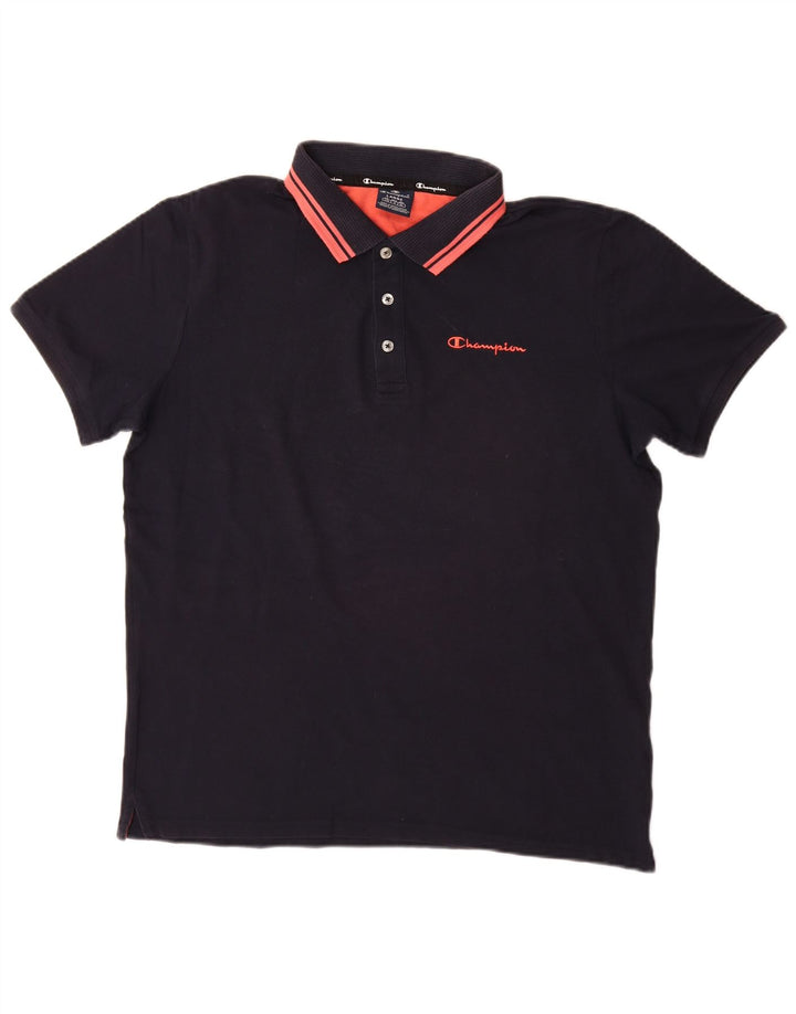 Polo da uomo Champion Large in cotone blu navy