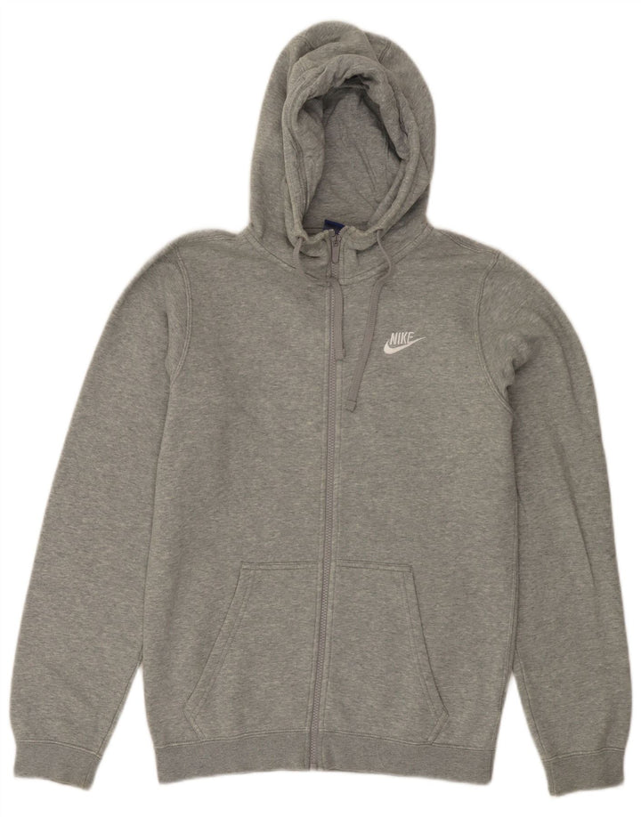 Felpa con cappuccio e zip da uomo NIKE XS in cotone grigio