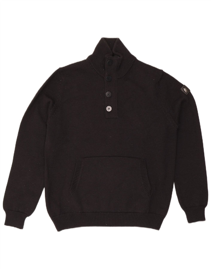 Marina Yachting Maglione da uomo con collo a bottoni 2XL Lana nera