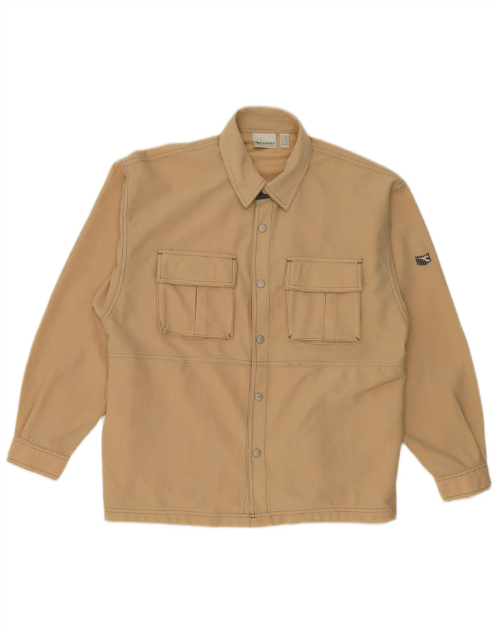 Camicia Diadora da uomo vestibilità ampia UK 36 Small Beige Poliestere