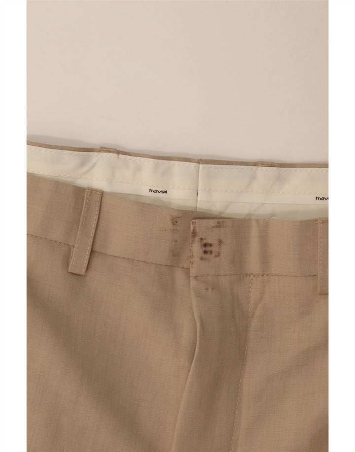 MARKS & SPENCER Pantaloni chino dritti da uomo W42 L31 Poliestere beige