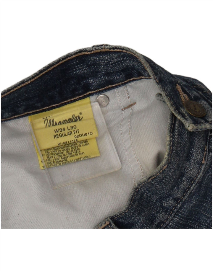 Jeans dritti da uomo Wrangler vestibilità regolare W34 L30 cotone blu