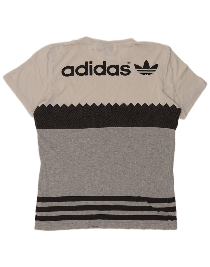 T-shirt grafica ADIDAS da uomo Originals Top in cotone color block grigio medio