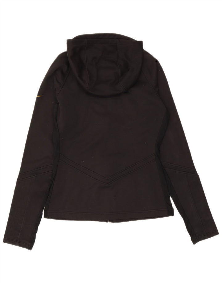 Maglione con cappuccio e zip da donna Nike UK 10 piccolo poliestere nero