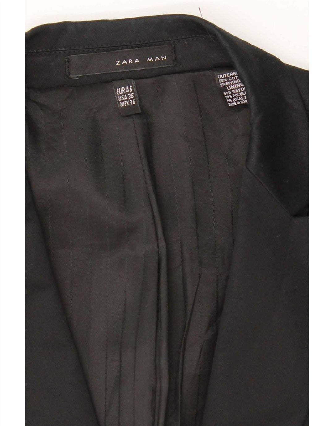 Giacca blazer da uomo a 1 bottone Zara EU 46 piccola in cotone nero