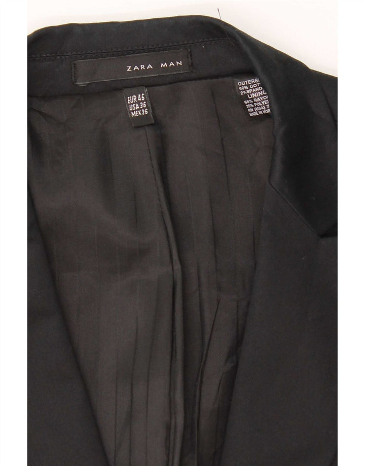Giacca blazer da uomo a 1 bottone Zara EU 46 piccola in cotone nero