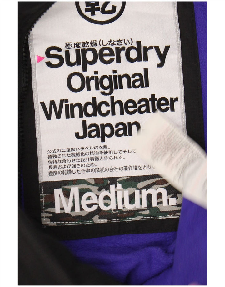 Giacca a vento grafica da donna SUPERDRY Windcheater UK 14 media nera