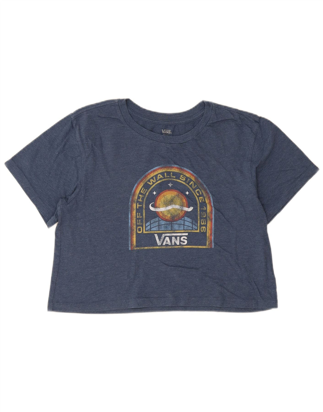 T-shirt grafica oversize corta da donna Vans, taglia UK 10, piccola, blu