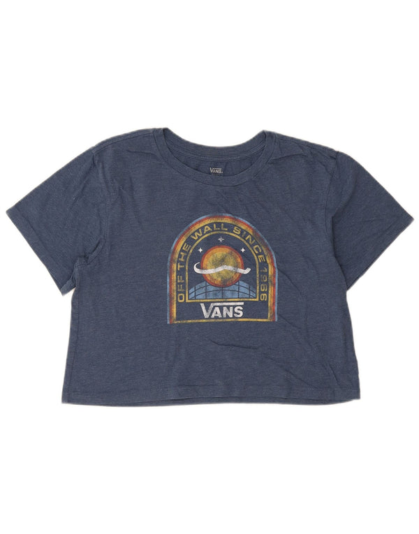T-shirt grafica oversize corta da donna Vans, taglia UK 10, piccola, blu