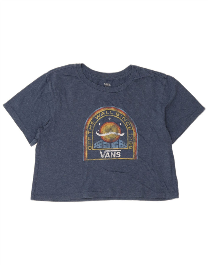 T-shirt grafica oversize corta da donna Vans, taglia UK 10, piccola, blu