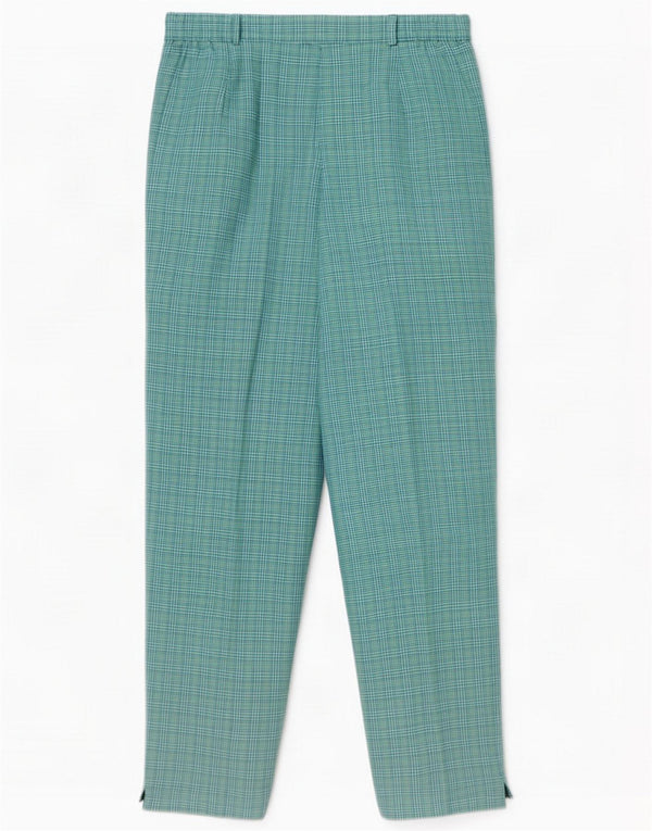 Lucia Womens Pegged Suit Trousers IT 36 XS W24 L28 Turquoise Houndstooth