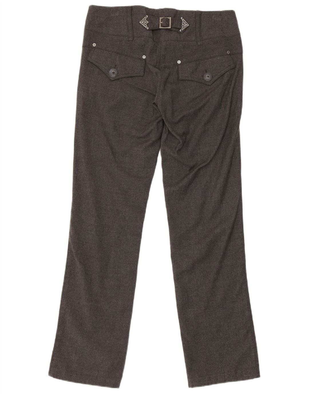 Pantaloni casual regolari da donna Pinko UK 8 Small W30 L29 Lana grigia