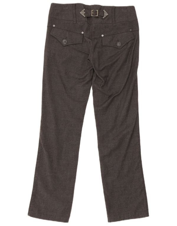 Pantaloni casual regolari da donna Pinko UK 8 Small W30 L29 Lana grigia