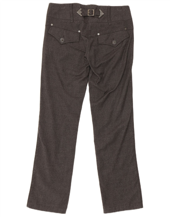 Pantaloni casual regolari da donna Pinko UK 8 Small W30 L29 Lana grigia