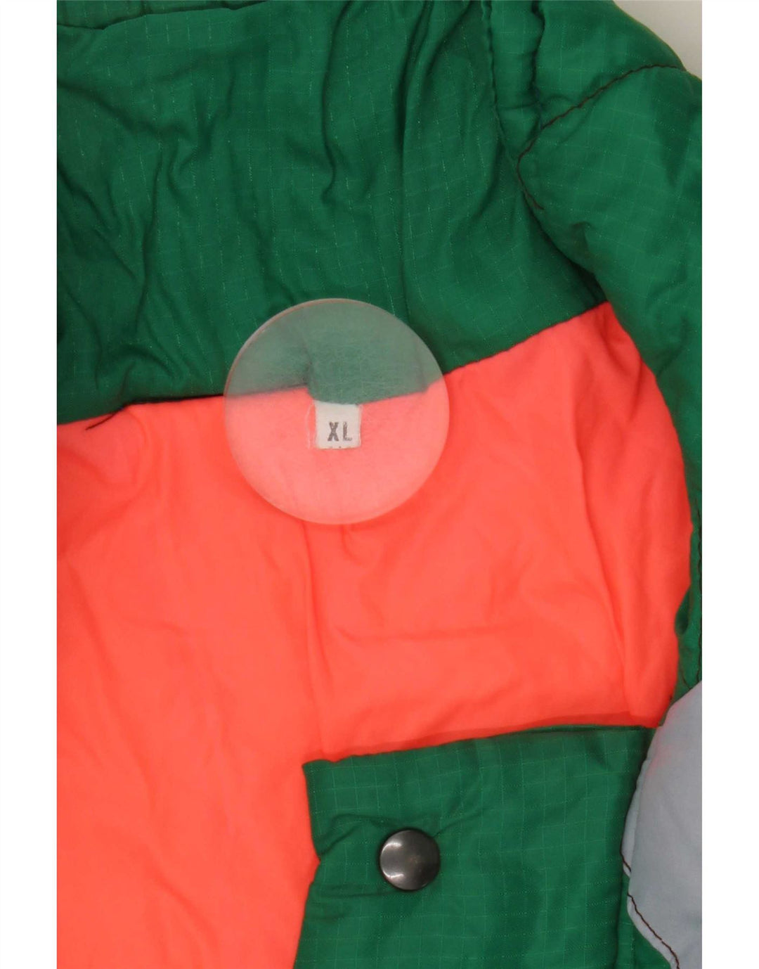 Giacca imbottita vintage da uomo UK 42 XL color block verde